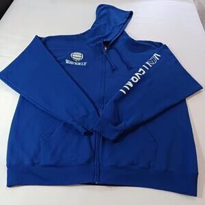 Hanes EcoSmart WAVERLY VOLLEYBALL Men's Blue Drawstring Hoodie Jacket 2XL